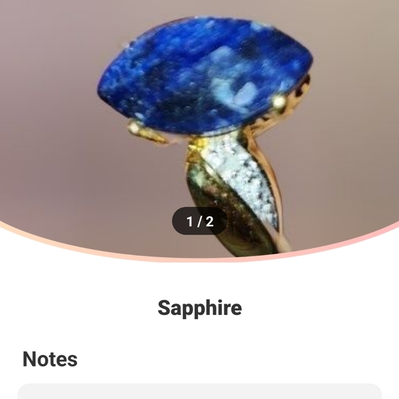 Womans 14K Yellow Gold , Diamond, AAA 2.5CT Sapphire Ring - Picture 6 of 9